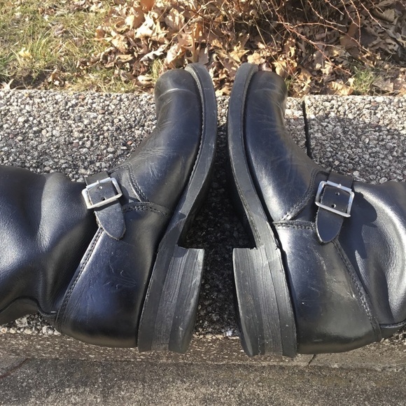 FRYE John Addison Style Black Engineer Motorcycle Boots Size 10 - Picture 9 of 14